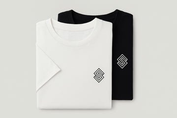 Essentials: 2-Pack Daily Wear Drop Shoulder Tees (Black & White)
