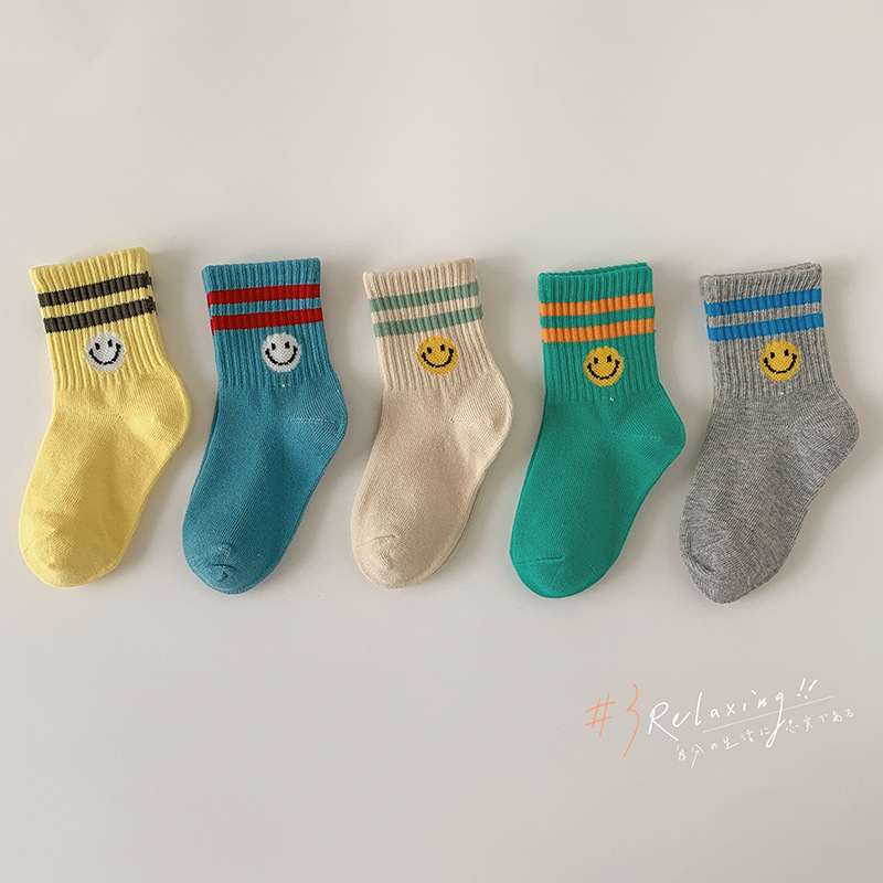 Kids Smiley Crew (5 Pairs)