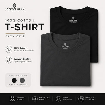 Men's Premium Cotton T-Shirt Pack Of 2